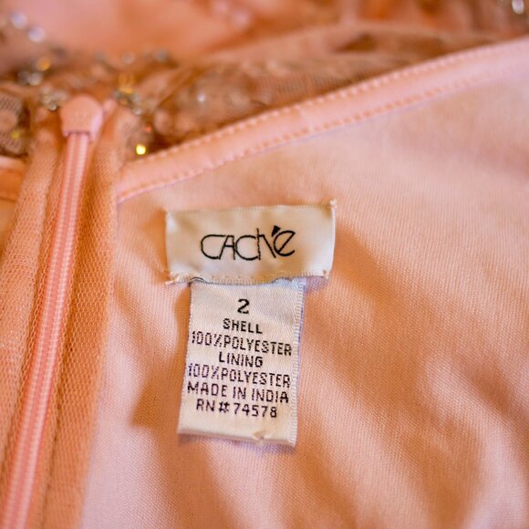 vtg 90s CACHE Y2K Pink Sequins Beaded Mermaid Maxi Dress Whimsigoth Fairycore 6 - Picture 16 of 16